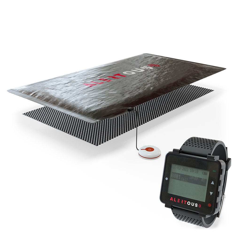 Sensor Mat Alert for Elderly & Dementia Care with Wrist Watch - Nurse Call Equipment